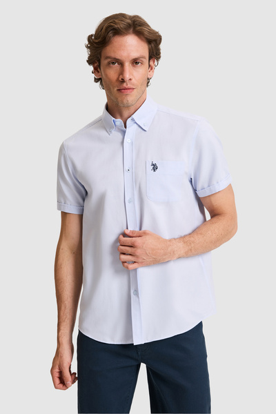 U.S. Polo Assn. Erkek Açık Mavi Kısa Kollu Gömlek 50320282-VR003