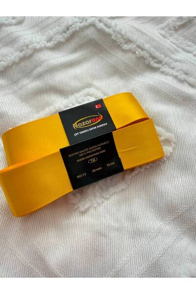 novavita(yenihayat) 2-Pack, Yellow Double-Sided Satin Ribbon 4 cm 10 Meters W...