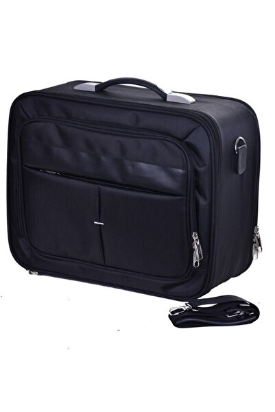 GALB LEATHER GALB Karisik TR2 Lux Kasali Negru Geantă Pilot pentru Laptop și ...