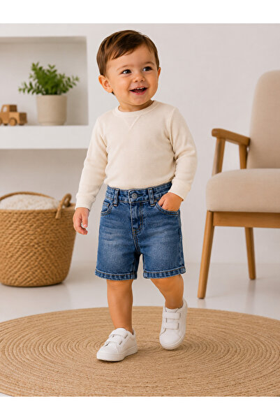 Chicsy Baby Baby Girl and Boy Jean Pants with Elastic Waist Soft Denim Jeans