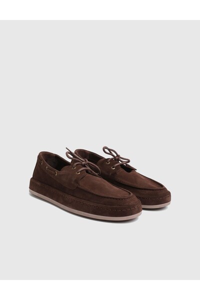 İLVİ Fabien Genuine Suede Leather Men's Brown Oxford Shoes