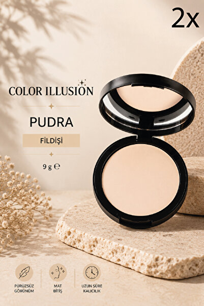 Huncalife Color Illusion Pudra Fildişi 9 gr 2 Adet