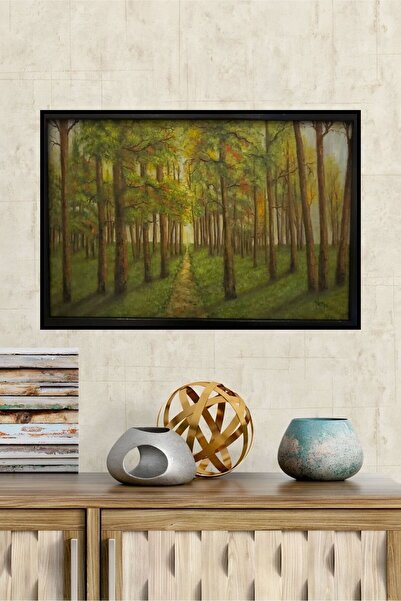 %100 EL YAPIMI TUVAL ÜZERİ YAĞLI BOYA TABLO 43X63 “DOĞANIN YEŞİLİ”