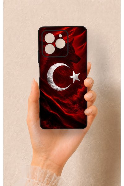 Vip Case Omix X7 Compatible Wolf Turkish Flag Patterned Silicone Case
