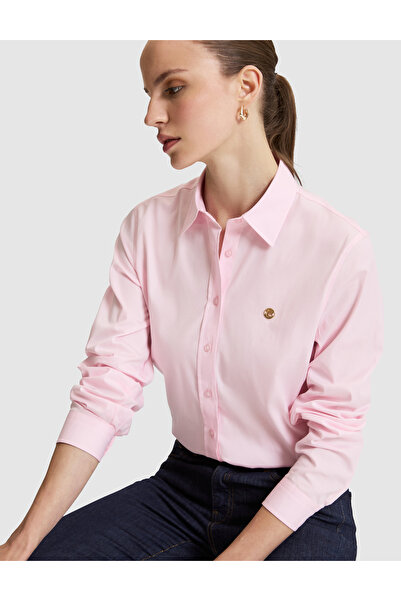 Pierre Cardin Cămașă de bază din bumbac, roz, slim fit 50328627-VR041