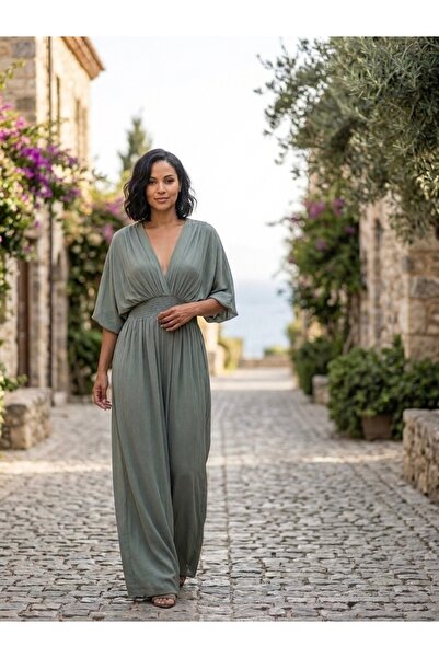Rabiossa Kadın İthal İpek Uzun Tulum