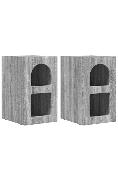 vidaxl Noptieră 2 pcs Gri Sonoma 29,5 x 33,5 x 50 cm Lemn compozit
