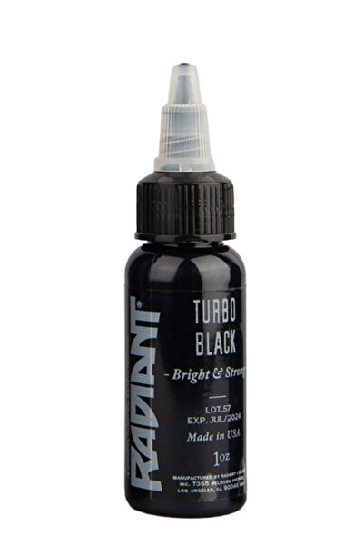 Radiant Turbo Black Dövme Boyası 30ml – Yoğun Siyah Profesyonel Tattoo Ink