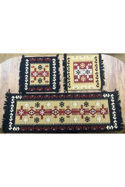 GENÇEV HOME COLLECTİONS سجادة كليم كاملة لمقعد السيارة مع وسادة تي كيه طقم سج...