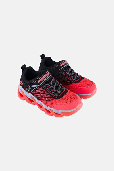 SKECHERS Kids Boy Light Mega Surge Slip On Running Shoes, Black/Red