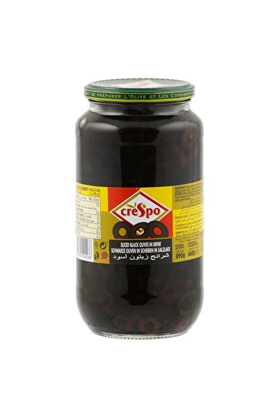 crespo Sliced Black Olives Jar 890 Gr X 6