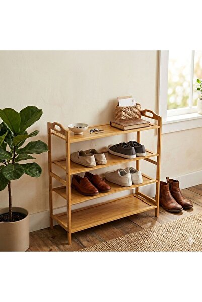 Noor Light and Stylish Wooden Shoe Organizer, Adding a Touch of Luxury and Or...