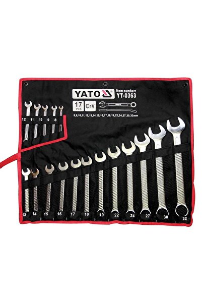 yato YT-0363 Set de chei fixe din satin 8-32 mm, 17 piese