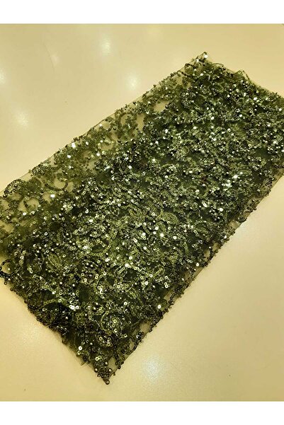 Safir Kumaş Kesip Aplik yada Motif Çıkarmalık Top Sonu 40 cm Taşlı Dantel