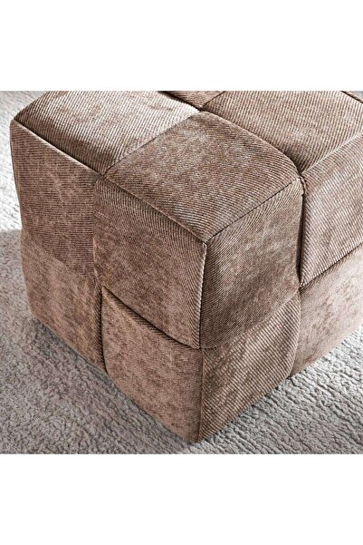 PAN HOME Greta Woven Pouf 40x40x41cm - Brown