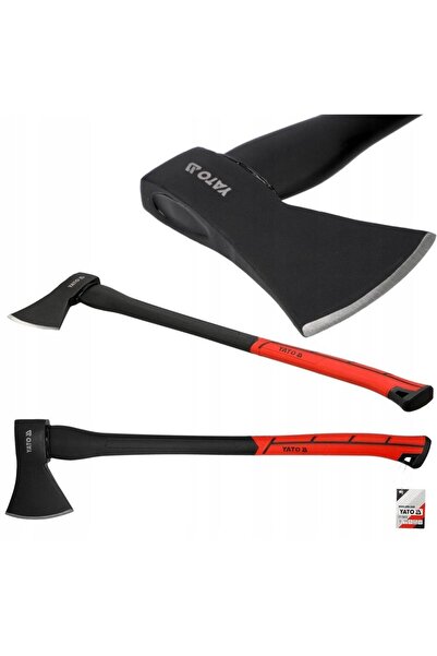yato YT-79978 Axe, 1500 g, Fiberglass Handle, Black/Red