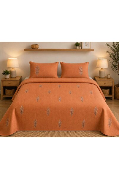 Lena Maison Çiçek Nakışlı Lüks Yatak Örtüsü 240x260 cm Çift Kişilik