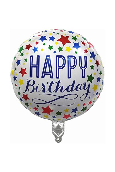 Flippy Balon din Folie Metalizată, Model Happy Birthday, Rotund, Multicolor, ...