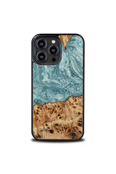 BEWOOD Carcasă unică din lemn Uranus și rășină pentru iPhone 15 Pro Max, alba...