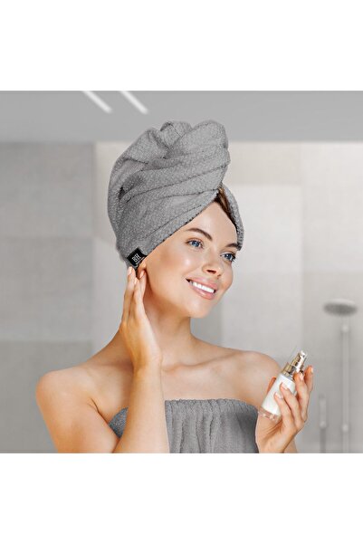 Beauty Home Πετσέτα μαλλιών Turban Art 3406 Γκρι