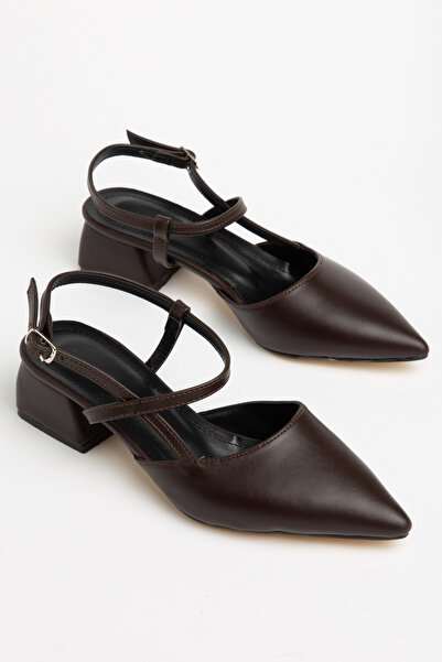 YUUN Moon Pointed Toe Thick Heel Shoes