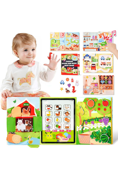 OEM Carte interactivă Montessori cu sunete pentru copii 1 an+, Busy Book educ...