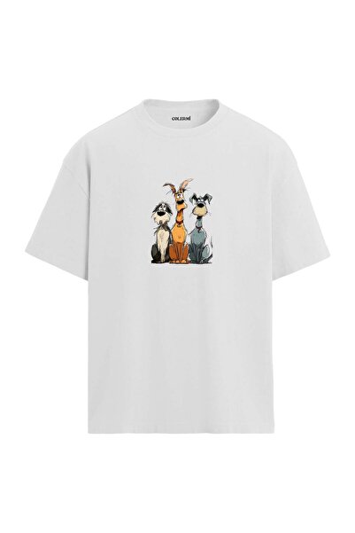 Colermi Cute Dogs Design Oversize T-Shirt