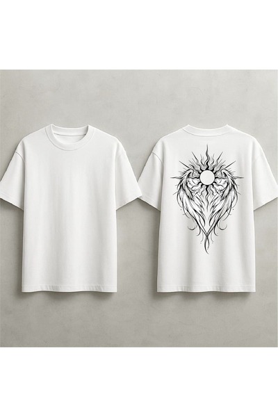 EFEVRA Wing and Sun Print Oversized T-Shirt