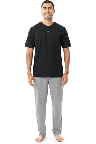 Fruit of the loom Men's 2-Piece Woven Jersey Pajama Set