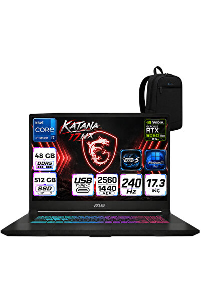 MSI Katana 17 Hx Intel I7-14650HX 48 GB DDR5 512 GB SSD 8GB/RTX5060 115W 17.3...