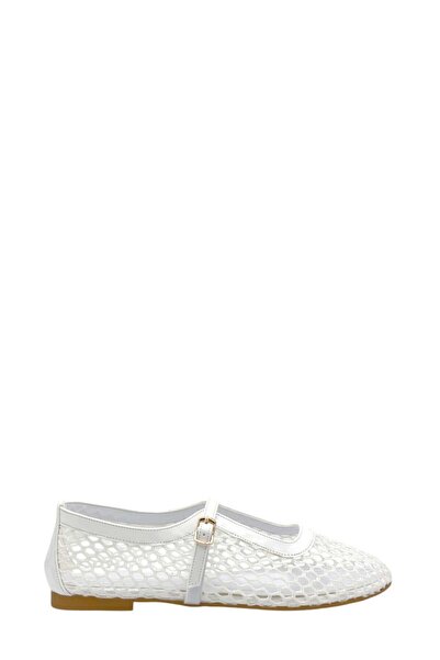 Moulin Shoes White mesh women's flat shoes