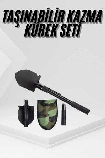 ARMÜZ Folding Portable Pickaxe Shovel Set Portable Steel with Carrying Bag wi...