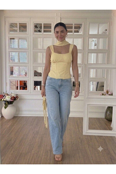 solena sln Bluză elegantă pentru femei, cu bretele, cu detaliu tip corset, cr...