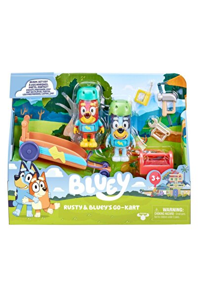 bluey Set de joaca cu 2 figurine, Bluey, si Rusty Go-Kart