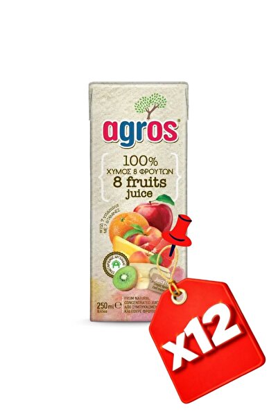 Agros 12x 8 FRUCTE MULTIVITAMINE 100% 250 ml