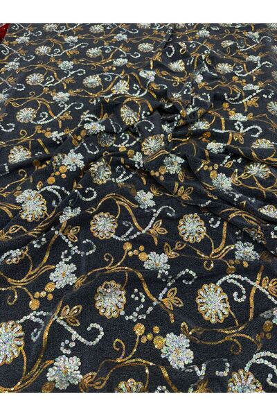 OsmanKumaşDantel Self-Luminous Sequin Embroidered Fabric (100X150Cm)
