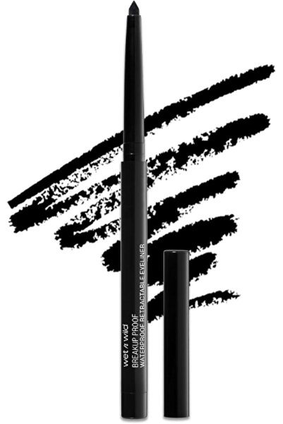 WET N WİLD Mega Last Break-Resistant Liquid Eyeliner, Pitch Black, 0.008 oz (...