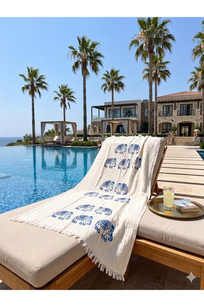FERAY TEXTILE Yazlık Desenli Peştemal 100x180 cm – Deniz ve Havuz Kullanımına...