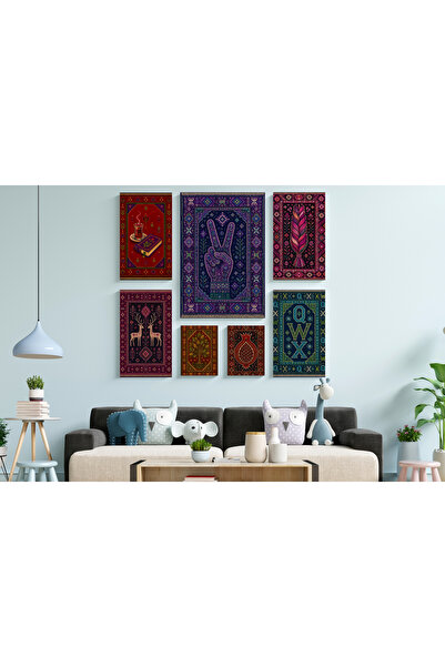 ZERYA Tabloya Xalîçeyê - Halı Kilim Zafer İşareti Hayat Ağacı Saç örgülü Moti...