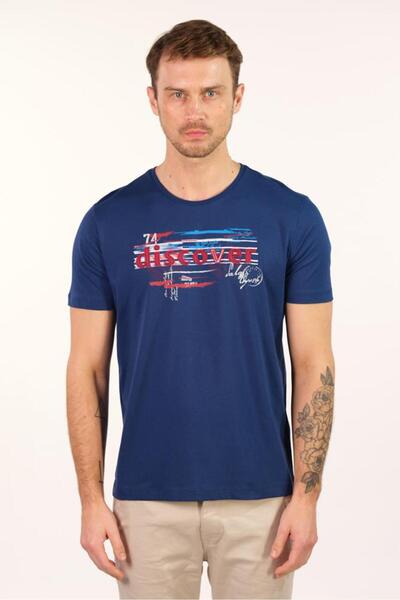 Arma Ar-Ma Men's Crew Neck T-Shirt with Text Print Regular Fit Combed Cotton ...