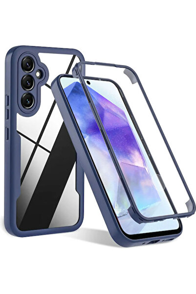Techsuit ColorVerse 360 Πλήρους Κάλυψης Σετ Σιλικόνης με Σκληρυμένο Γυαλί Μπλ...
