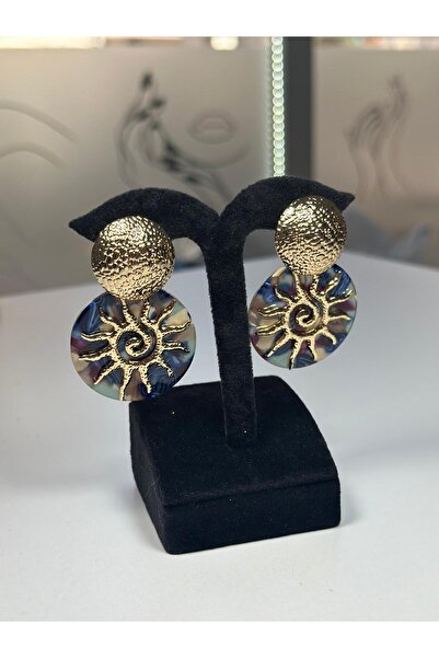 ROYAL SPARK Altın Kaplama Dövme Metal Plaka Spiral Güneş Motifli Ebruli Salla...