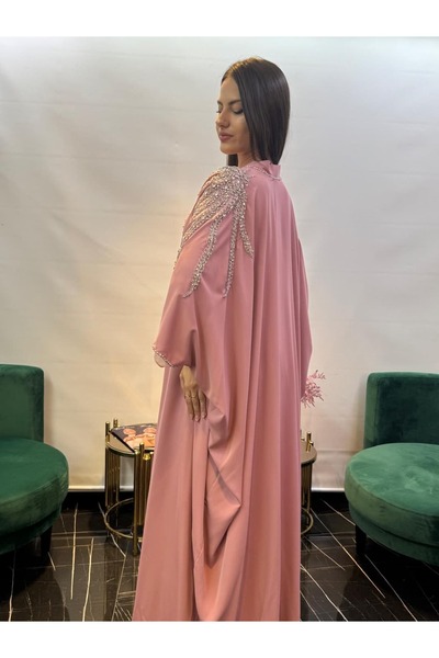 White Corner 2951 KRİSTAL TAŞLI ABAYA
