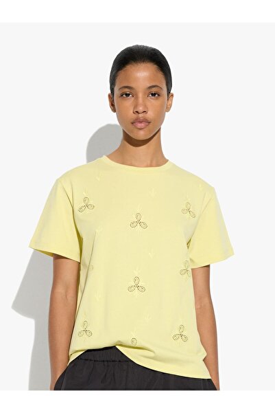 PARFOIS Kadın %100 Pamuk Nakışlı T-Shirt