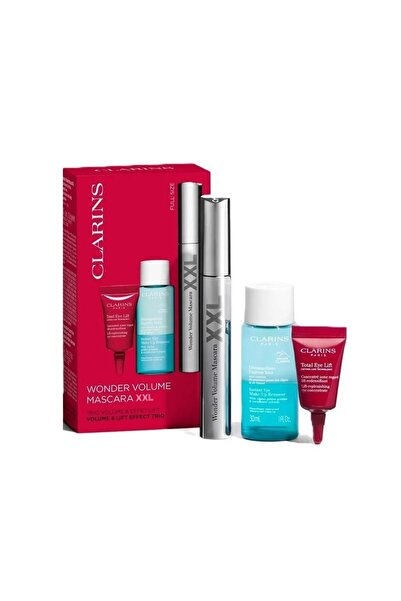 Clarins Комплект Wonder Volume Mascara XXL, 8 мл + Дегримьор 30 мл и Крем за ...