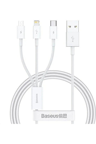 Baseus Γρήγορο καλώδιο USB σε Type-C / Lightning 1,5μ 5Α Λευκό (P10377705213-00)