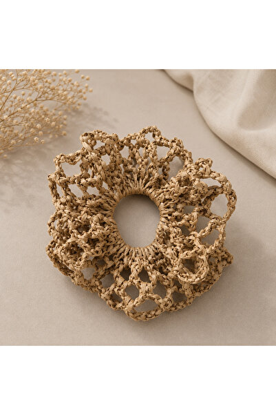 LİA CLİPS CO Handmade Knitted Scrunchie (Voluminous Hair Tie) Girls' Hair Clip