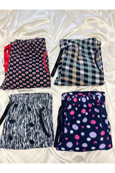 ikraiçgiyim13 Polar Alt pijama Desenli Cepli paça lastikli karışık renk 3’lü ...