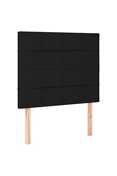 vidaxl Tăblie de pat neagră 90x5x118/128 cm, material textil