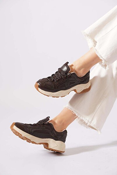 Moda Pie Senare Kroka Mesh Women's Sports Shoes Brown Skin